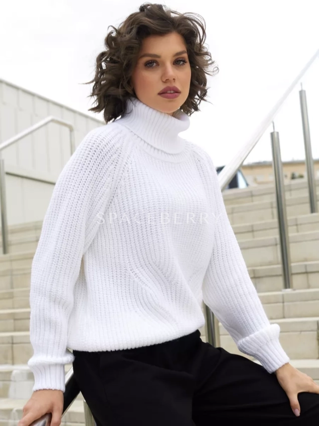 Женский вязаный свитер оверсайз, джемпер